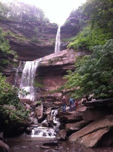 Picnicking on ledge at Kaaterskill Falls