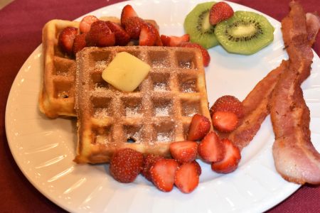 Breakfast Main Course Buttermilk Waffles Fresh Berries