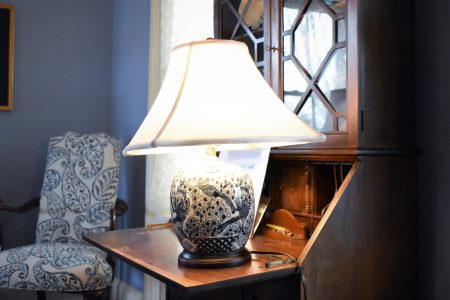 Lane Living Room Chinese Round Porcelain Lamp